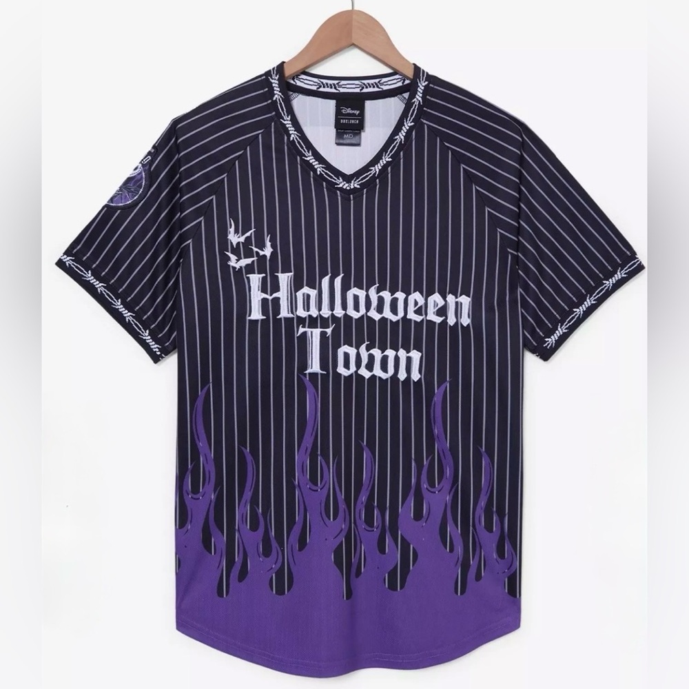 Disney Halloween Town Black and Purple Soccer Jersey Shirt- Size Small New